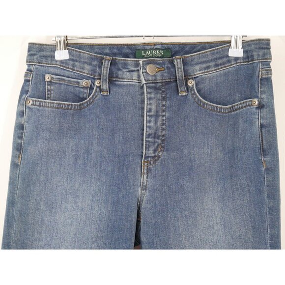 NWOT Ralph Lauren Premier Straight Mid Rise Jeans Blue 6 - Picture 6 of 7